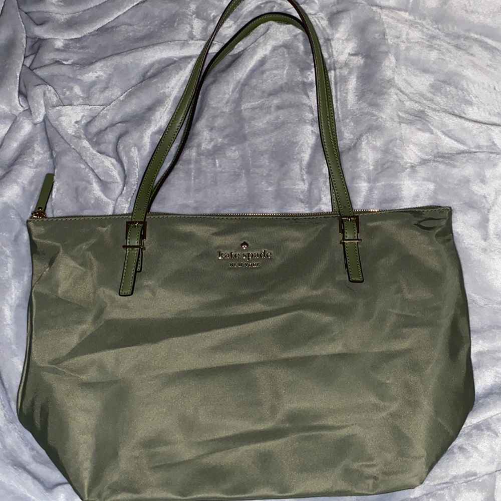 Army green Kate spade tote purse